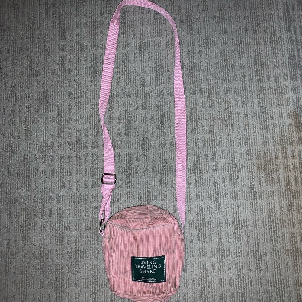 pink suede mini bag